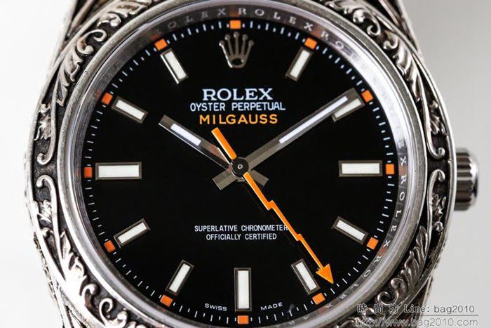 ROLEX勞力士 新品上市 N9最新力作 雕刻手工 純銀殼套 瑞士ETA2824自動上旋機芯 超強防水 鱷魚皮錶帶 高檔男士腕表  wssb4773